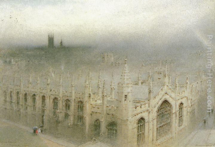 The Rain From Heaven, All Souls, Oxford painting - Albert Goodwin The Rain From Heaven, All Souls, Oxford art painting
